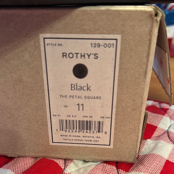 Rothy's Black Flats with Floral Accent - Picture 3 of 5